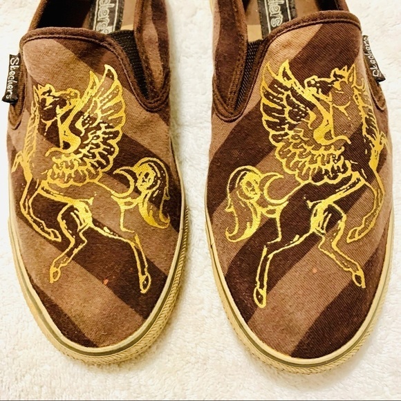 RARE SKECHERS Flying Horse slip-on sneakers sz 7.5 - Picture 3 of 8